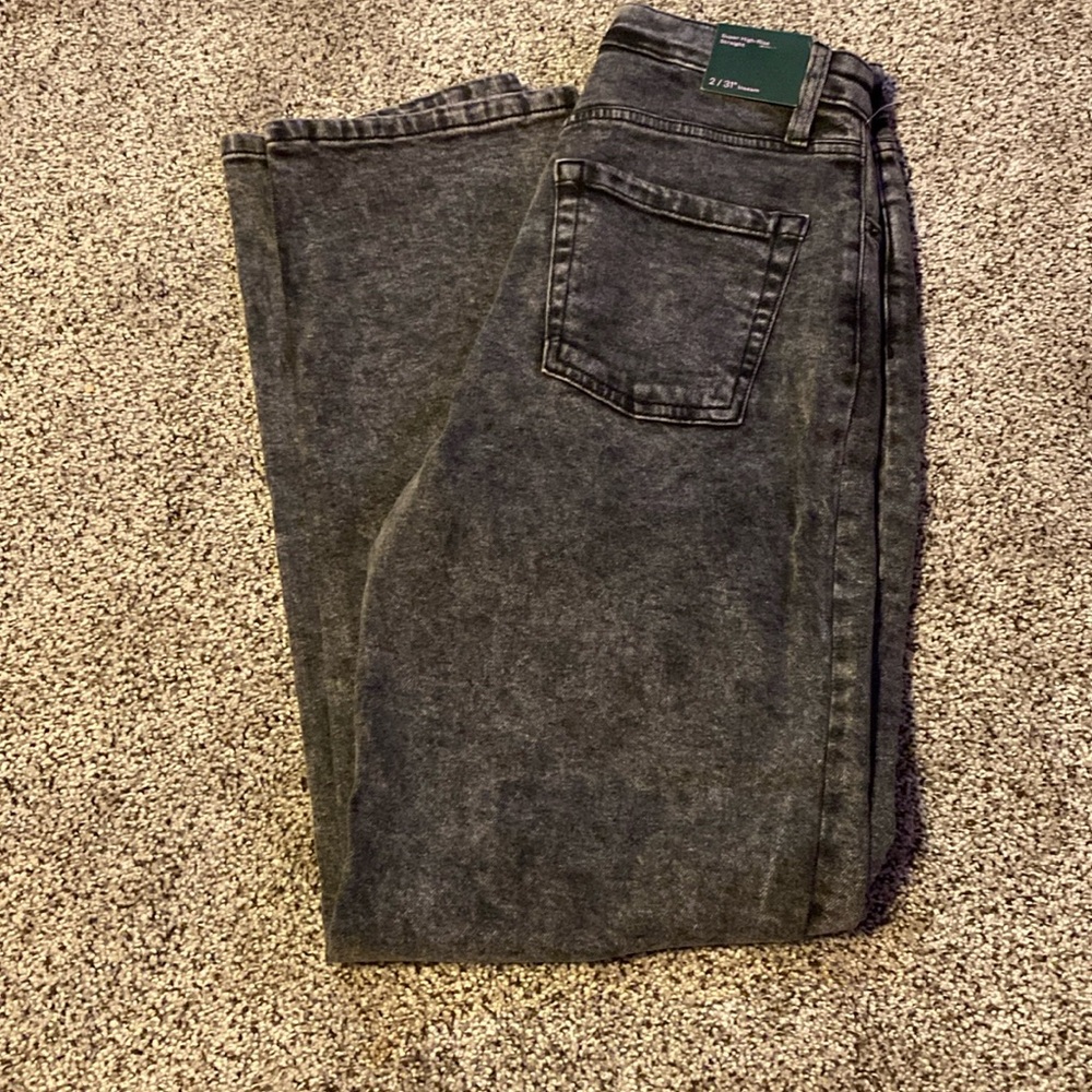 High rise Black Straight Jeans